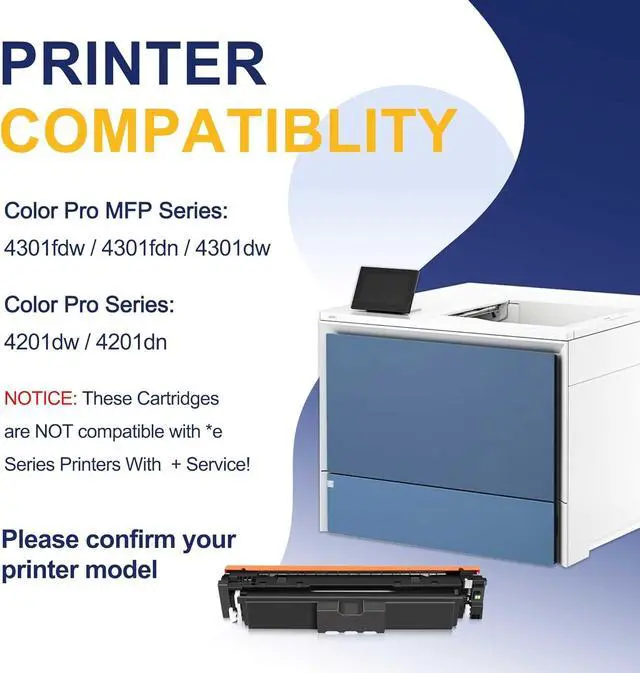 Alt view image 2 of 6 - 210X Toner Cartridges 4 Pack High Yield Replacement for HP 210X 210A W2100X W2101X W2102X W2103X Color Laserjet Pro MFP 4301fdw 4301fdn 4301dw 4201dw 4201dn Printer (with Chip BK/C/M/Y)