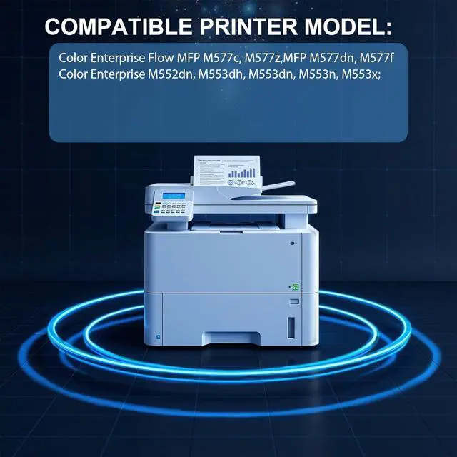 Alt view image 2 of 7 - 508A Toner Cartridge High Yield Replacement for HP 508A 508X forMFP M577c, M577z,MFP M577dnM552dn, M553dh, M553dn, M553x Printer (4-Pack, Black, Cyan, Yellow, Magenta) (508A Toner Cartridge)