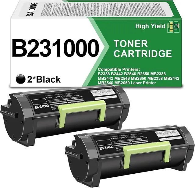 Main image of B231000 Black Toner Cartridge Compatible with Lexmark B231000 Toner High Yield for Lexmark B2338 B2442 B2546 B2650 MB2338 MB2442 MB2546 MB2650 Laser Printer(2-Pack)