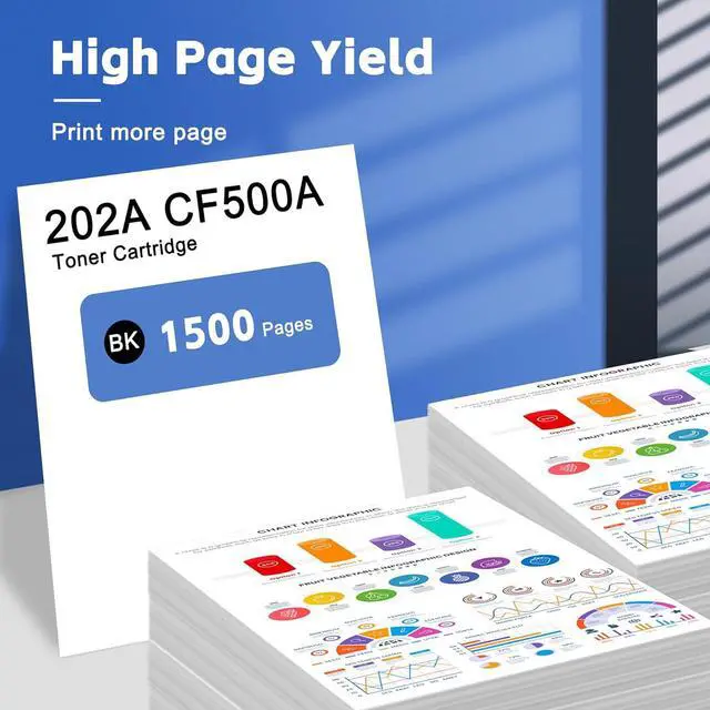 Alt view image 3 of 7 - 202A Black Toner Cartridge Replacement for HP 202A CF500A Toner Works with Pro MFP M281fdw M281cdw M254dw M254nw M281fdn M280nw M254 M281 202 Toner Ink Printer (2-Pack)