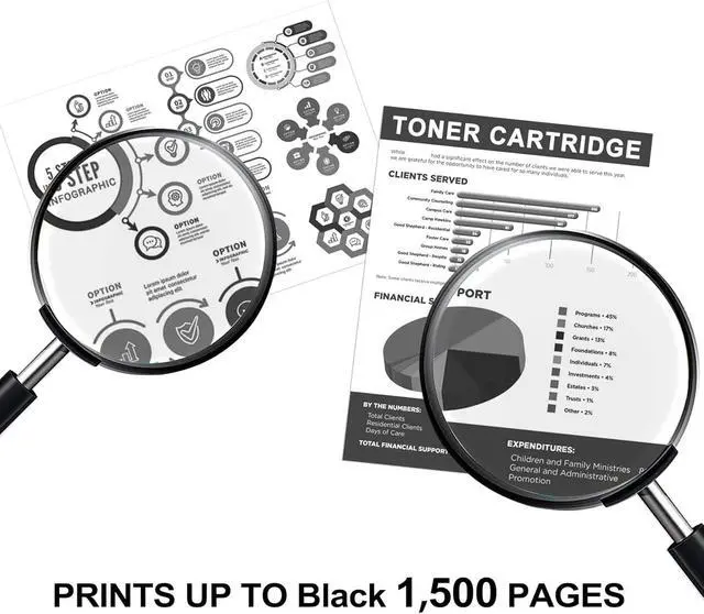 Alt view image 3 of 6 - 202A Toner Cartridges 2-Black Replacement for HP 202A Toner Cartridge (with Chip) Color Jet pro MFP m281fdw M280nw M281fdn M281cdw M254nw M254dw M254dn Printer