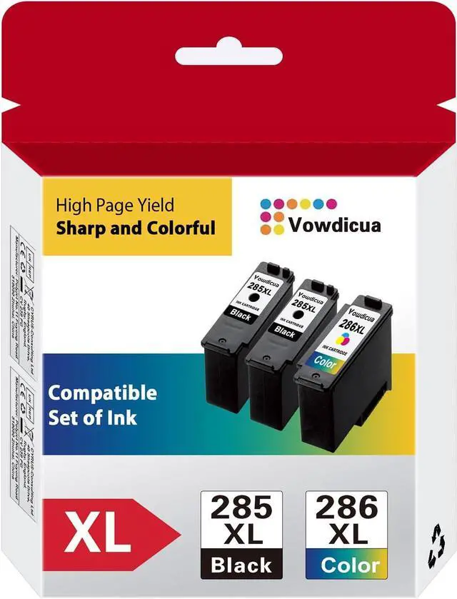 Main image of PG-285 XL Black/CL-286 XL Color Ink Cartridges 3-Pack (2 Black, 1 Tri-Color) PG-285XL CL-286XL Ink Replacement for Canon PIXMA TS7720 and TR7820 Printer