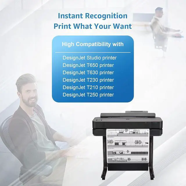 Alt view image 3 of 6 - 712XL 712 Ink Cartridge High Yield Replacement for HP 712XL Ink Cartridges for Compatible for HP Designjet T210 T320 T250 T630 T650 Printers (4 Pack, 80-ML BK, 29-ML C/M/Y)