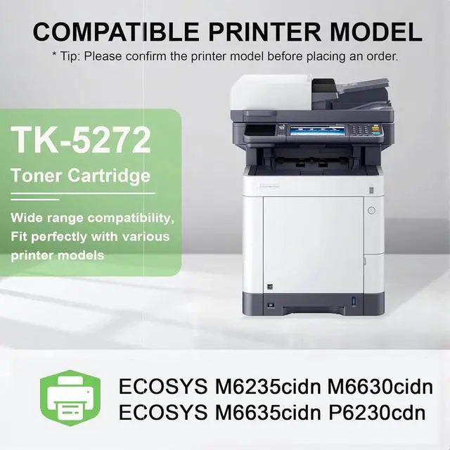 Alt view image 2 of 6 - 4 Pack TK5272 Toner Cartridge: Compatible TK5272K TK5272C TK5272M TK5272Y Toner Replacement TK-5272 Toner Cartridge for Kyocera ECOSYS M6235cidn M6630cidn Printer Black 8,500 Pages & Color 6,500 Pages