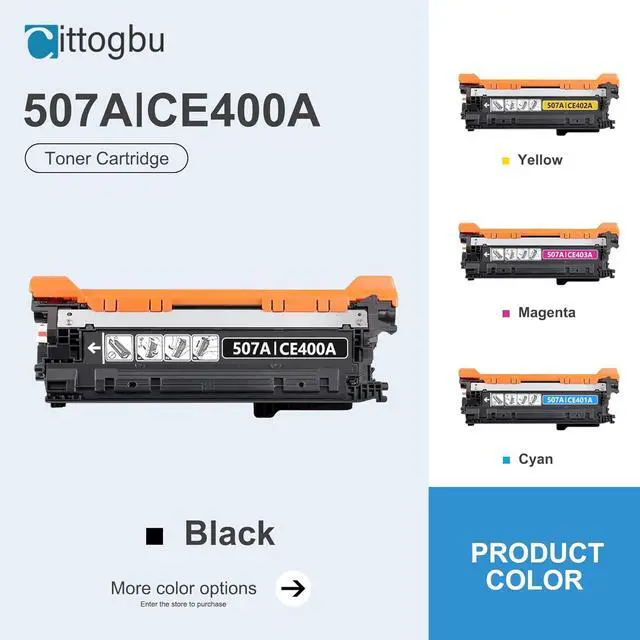 Alt view image 2 of 7 - 507A Toner Cartridges 4-Pack (BK/C/M/Y) Replacement for HP 507A Toner, Compatible with Enterprise 500 Color M551 MFP M575 MFP M570 Series Printer (CE400A, CE401A, CE402A, CE403A)