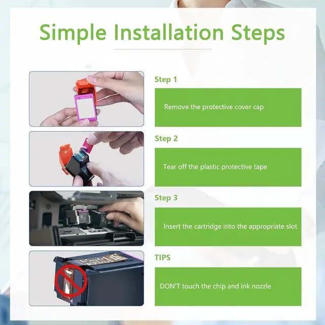 Alt view image 6 of 7 - 68 Ink Cartridges Replacement for HP 68 Ink Cartridges Black Color Combo Pack for Envy 6552e 6555e 6558e 6152e 6155e Printer (1 Black, 1 Tri-Color)