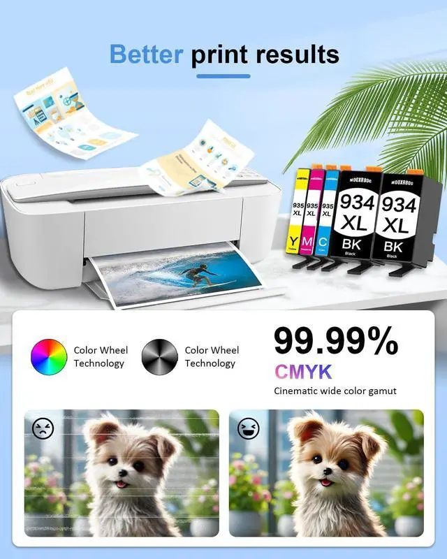 Alt view image 4 of 6 - 934XL 935XL Ink Cartridges Combo Pack (5-Pack, 2Black/1C/1M/1Y) Replacement for HP 934 XL 935 XL Black and Color Ink Cartridges Officejet 6220 6812 6815 6820 Officejet Pro 6230 6830 6835 Printer