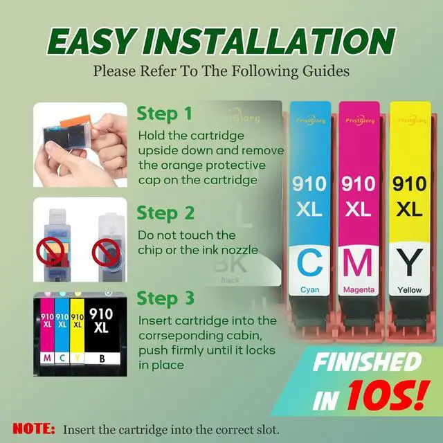Alt view image 5 of 6 - 910XL High-Yield Ink Cartridges (4-Pack, Black/Cyan/Magenta/Yellow) - Compatible 910 XL Ink Replacement for HP OfficeJet 8010 8015 8018 Pro 8020 8025 8028 8030 8035 8025e 8028e Printer