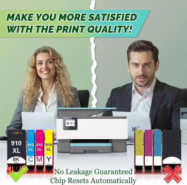 Alt view image 6 of 6 - 910XL High-Yield Ink Cartridges (4-Pack, Black/Cyan/Magenta/Yellow) - Compatible 910 XL Ink Replacement for HP OfficeJet 8010 8015 8018 Pro 8020 8025 8028 8030 8035 8025e 8028e Printer