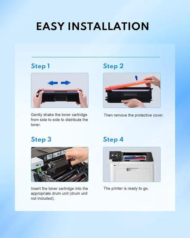Alt view image 7 of 7 - TN436 Toner Cartridge Set Super High Yield Replacement for Brother TN436 TN-436 TN433 TN431 for HL-L8360CDW MFC-L8690CDW MFC-L8900CDW MFC-L8610CDW Printer (TN436BK TN436C TN436M TN436Y)
