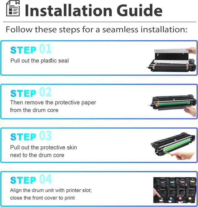Alt view image 7 of 7 - 828A CF358A CF359A CF364A CF365A Drum Unit 4 Pack Replacement for HP 828A Drum Unit Work for Color Enterprise Flow MFP M880z+ M880z M880z+NFC, M855dn M855xh Printer (Black Cyan Magenta Yellow)