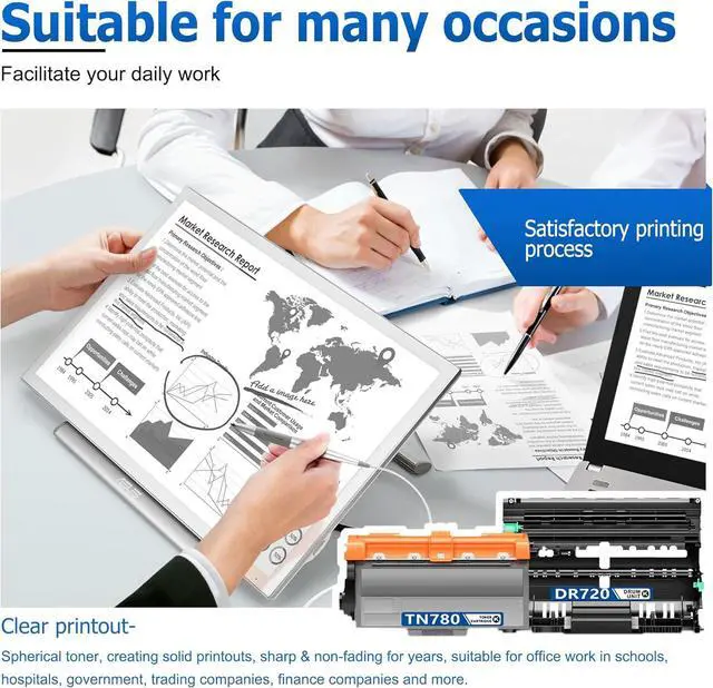 Alt view image 7 of 7 - TN780 Toner Cartridge DR720 Drum Unit High Yield Replacement for Brother DR720 DR-720 TN780 TN-780 TN750 Compatible for HL-5450DN HL-5470DW MFC-8710DW MFC-8910DW DCP-8150DN Printer (BlacK, 3-Pack)