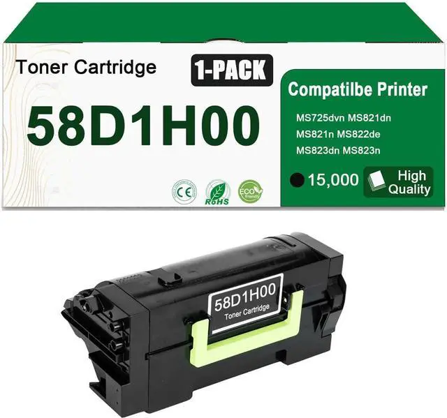 Main image of 58D1H00 High Yield Toner Cartridge Use for MS725 MS821 MS822 MS823 MS824 MS825 MS826 MX721 MX722 MX725 MX822 MX824 MX826 Printers (1 Black)