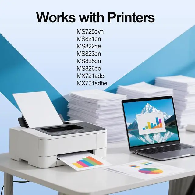 Alt view image 2 of 6 - 58D1H00 High Yield Toner Cartridge Use for MS725 MS821 MS822 MS823 MS824 MS825 MS826 MX721 MX722 MX725 MX822 MX824 MX826 Printers (1 Black)