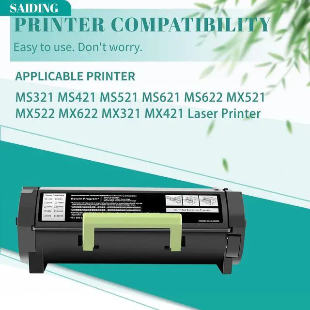 Alt view image 2 of 5 - 56F1H00 Black Toner Cartridge High Yield Compatible for Lexmark MS321 MS421 MS521 MS621 MS622 MX521 MX522 MX622 MX321 MX421 Laser Printer(1-Pack)