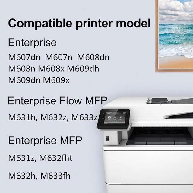 Alt view image 2 of 6 - 37A Black Toner Cartridge High Yield (1-Pack) Compatible 37A CF237A Toner Cartridge - Replacement for HP Enterprise M607dn M607n M608dn M608n M608x M609dh M609dn M609x Printer