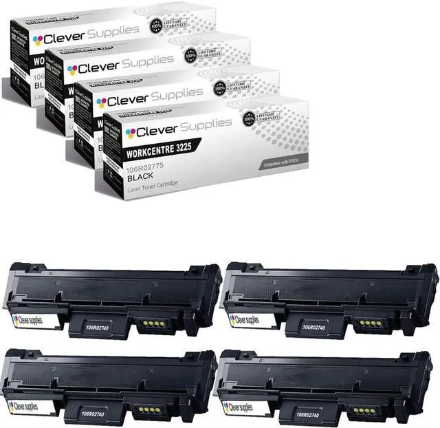 Main image of CS Replacement Compatible with Xerox WORKCENTRE 3225 Toner Cartridge 106R02777 106R02775 to use with Phaser 3052 Phaser 3260 WORKCENTRE 3215 WORKCENTRE 3225 (Black, 4-Pack)