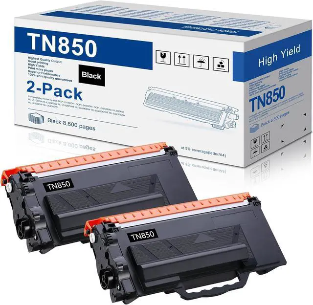 Main image of TN850 High Yield Toner Cartridge Replacement for Brother TN850 TN820 TN-850 TN 850 Toner use with HL-L5200DW HL-L6200DW MFC-L5700DW MFC-L5800DW MFC-L5900DW DCP-L5600DN Printer (2 Black)