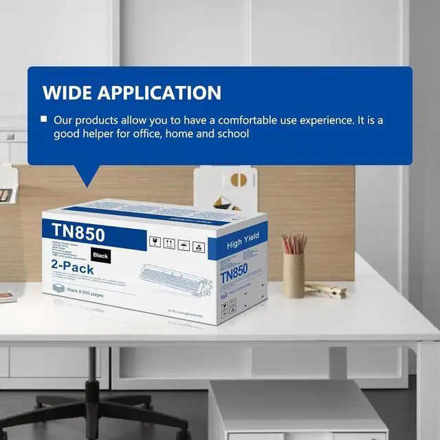 Alt view image 6 of 7 - TN850 High Yield Toner Cartridge Replacement for Brother TN850 TN820 TN-850 TN 850 Toner use with HL-L5200DW HL-L6200DW MFC-L5700DW MFC-L5800DW MFC-L5900DW DCP-L5600DN Printer (2 Black)
