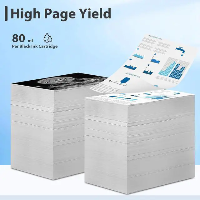 Alt view image 3 of 6 - 712XL 712 Black Ink Cartridge 80ml Replacement for HP 712 XL 712XL Black Ink Cartridge 3ED71A for DesignJet T650 T630 T230 T250 T210 & Studio Plotter Printer (2-Pack)