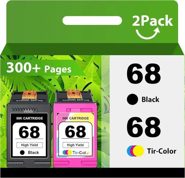 Main image of 68 Ink Black & 68 Tri-Color Ink Replacement for HP 68 XL Ink Cartridges Work Envy 6152e 6155e 6552e 6555e 6558e Printers (2-Pack)