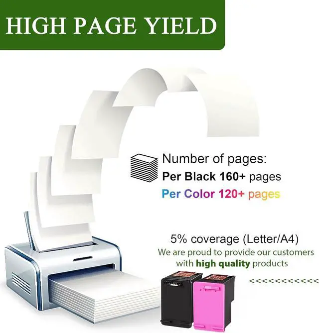 Alt view image 3 of 7 - 68 Ink Black & 68 Tri-Color Ink Replacement for HP 68 XL Ink Cartridges Work Envy 6152e 6155e 6552e 6555e 6558e Printers (2-Pack)