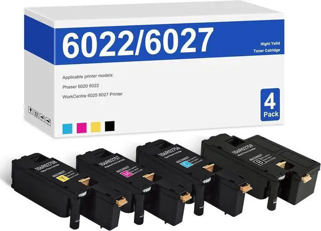 Main image of WorkCentre 6027 Phaser 6022 Toner Cartridges 4 Pack (BK/C/M/Y) - 106R02759 106R02756 106R02757 106R02758 Toner Cartridges Replacement for Xerox WorkCentre 6027 6025 Phaser 6022 6020 Printers