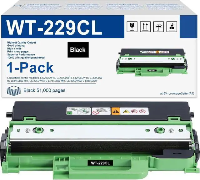 Main image of WT229CL WT-229CL Toner Waste Bin Compatible for Brother WT-229CL Waste Toner Box HL-L3220CDW HL-L3280CDW HL-L3300CDW HL-L8245CDW MFC-L3720CDW, MFC-L3765CDW MFC-L3780CDW MFC-L8395CDW Printers(Black)