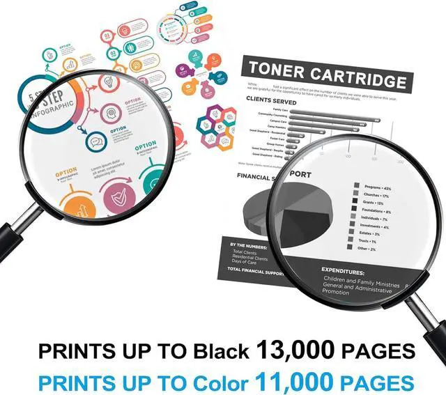 Alt view image 3 of 6 - 655A Toner Cartridges (with Chip) Compatible for HP 655A for Enterprise M652 M653, Color Enterprise MFP M681 M682 Series Printer Ink CF450A CF451A CF452A CF453A (Black Yellow Cyan Magenta, 4 Pack)