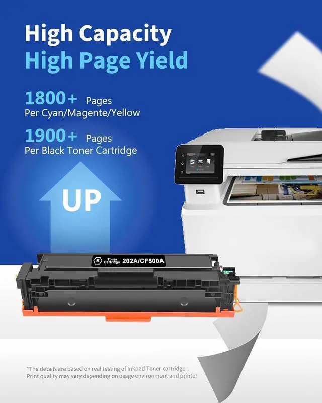 Alt view image 3 of 7 - 202A Toner Cartridge Set Replacement for HP 202A CF500A 202X Toner for Pro M254dw M254dn M254nw M254; Pro MFP M281fdn M281cdw M280nw Printer Toner Cartridges (4-Pack, Black Cyan Yellow Magenta)