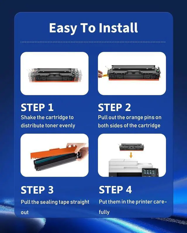 Alt view image 6 of 7 - 202A Toner Cartridge Set Replacement for HP 202A CF500A 202X Toner for Pro M254dw M254dn M254nw M254; Pro MFP M281fdn M281cdw M280nw Printer Toner Cartridges (4-Pack, Black Cyan Yellow Magenta)