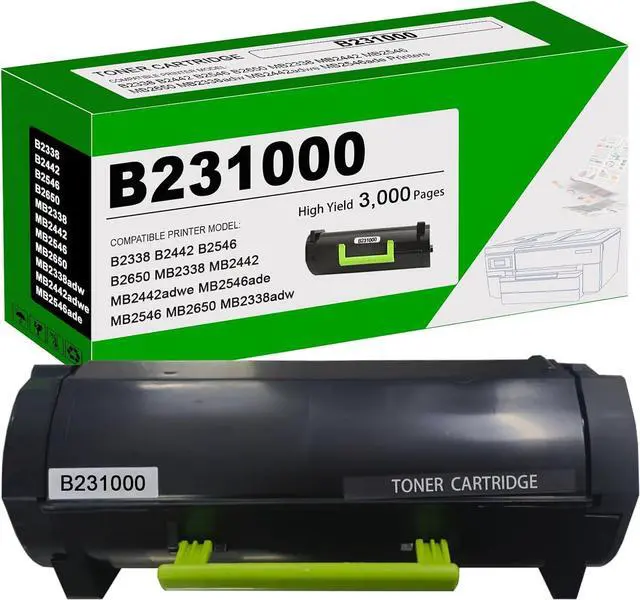Main image of B231000 Black Toner Cartridge Compatible with Lex Mark B231000 Toner for B2338 B2442 B2546 B2650 MB2338 MB2442 MB2546 MB2650 MB2338adw MB2442adwe MB2546ade Printers