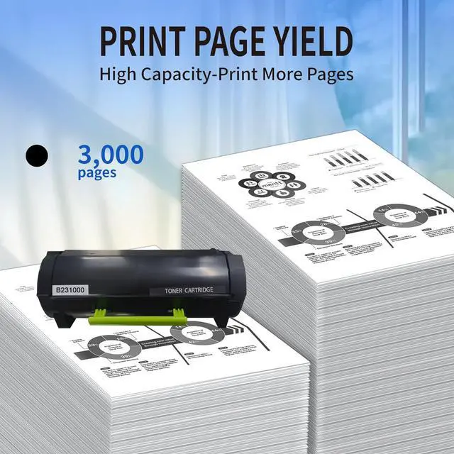 Alt view image 3 of 5 - B231000 Black Toner Cartridge Compatible with Lex Mark B231000 Toner for B2338 B2442 B2546 B2650 MB2338 MB2442 MB2546 MB2650 MB2338adw MB2442adwe MB2546ade Printers
