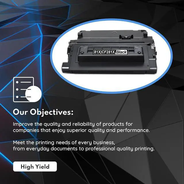 Alt view image 2 of 7 - 81X High Yield Toner Cartridge Black CF281X: 4 Pack Compatible M605 Toner Replacement for HP 81X CF281X 81A CF281A Laser Enterprise M605 M606 Series; Laser Enterprise MFP M630 Series Printer