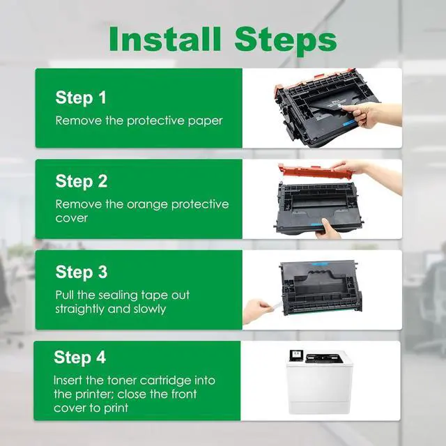 Alt view image 6 of 7 - Remanufactured 4 Pack 37A Toner Cartridges for HP 37 A 37Y 37 Y 37X 37 X CF237A Compatible with M607dn M607n M608n M609dh M609dn MFP M631z M632h M633fh Flow MFP M631h M632z Printer (Black)