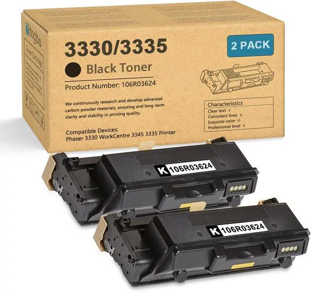 Main image of Phaser 3330/Workcentre 3335/3345 Extra High Capacity Toner Cartridge, 2 Pack Black 106R03624 Toner Cartridge Replacement for Xerox Phaser 3330 Workcentre 3335 WorkCentre 3345 Printer Toner