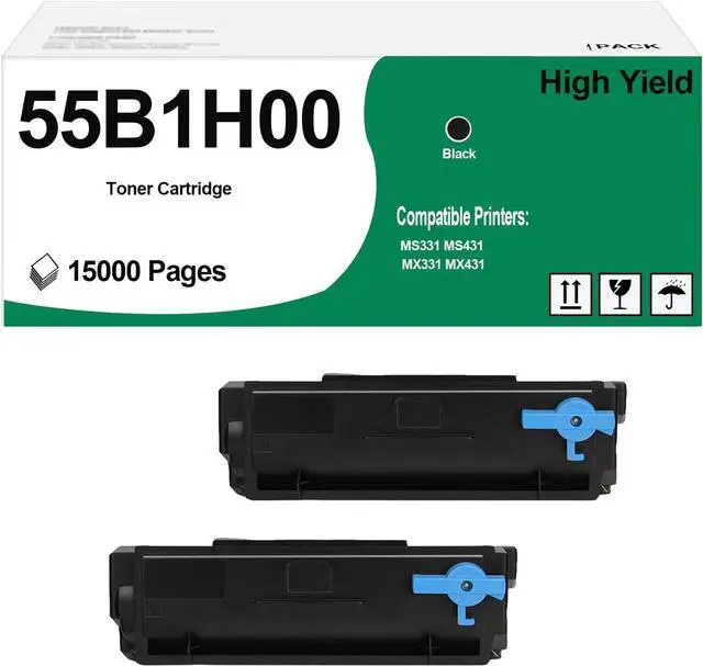 Main image of 55B1H00 High Yield Toner Cartridge Use for MS331 MS331dn MS431 MS431dn MS431dw MX331 MX331adn MX431 MX431adn MX431adw Printers (2 Pack)