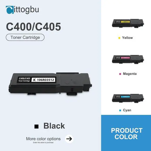 Alt view image 2 of 7 - VersaLink C400 / C405 Toner Cartridge 4 Pack (BK/C/M/Y) - High Capacity 106R03512 106R03513 106R03514 106R03515 Toner Set Replacement for Xerox VersaLink C405 C400 C400D C400DN C405 C405DN Printer