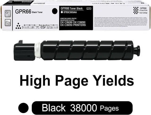 Alt view image 3 of 7 - GPR-66 GPR66 Toner GPR-66 Toner Cartridge Set 1-Black High Yield 5753C003AA Replacement for Canon ImageRUNNER Advance DX 3926i 3935i 3930i Printer
