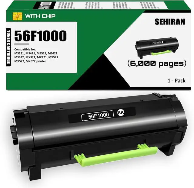 Main image of 56F1000 Toner Cartridge(with Chip) Compatible for Lexmark MS321, MS421, MS521, MS621, MS622, MX321, MX421, MX521, MX522, MX622 Laser Printer (6,000 Pages)