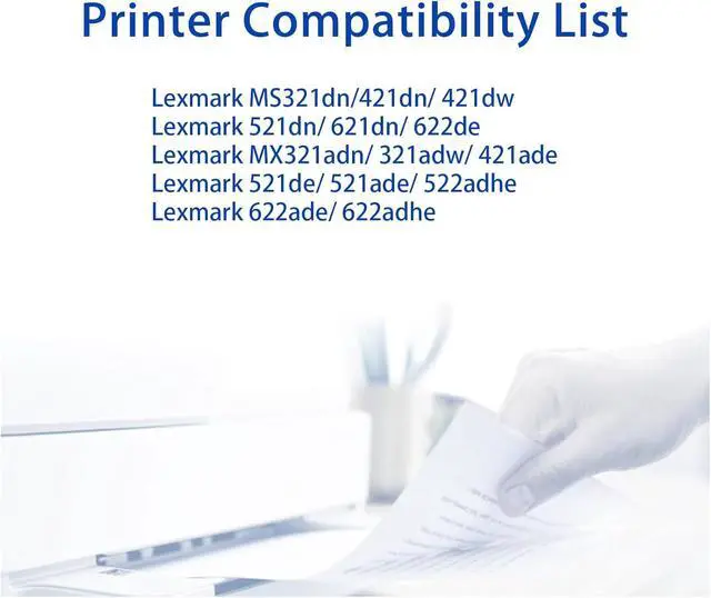 Alt view image 2 of 6 - 56F1000 Toner Cartridge(with Chip) Compatible for Lexmark MS321, MS421, MS521, MS621, MS622, MX321, MX421, MX521, MX522, MX622 Laser Printer (6,000 Pages)