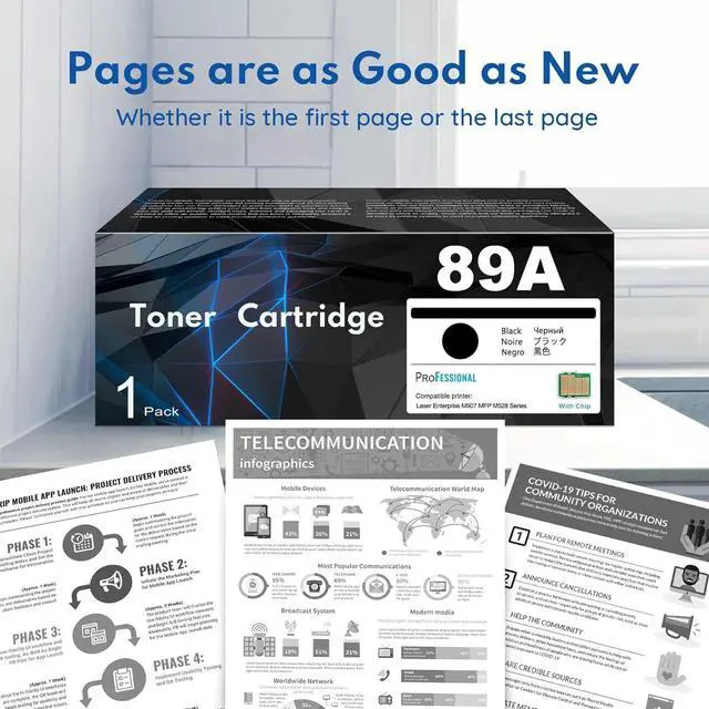 Alt view image 6 of 7 - 89A Black Toner Cartridge 1-Pack Works with Laser Enterprise M507n M507x M507dn M507dng MFP M528f M528dn Flow MFP M528c M528z Printer Replacement for HP 89A CF289A 89X CF289X 89Y Toner Cartridge