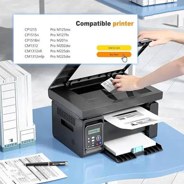 Alt view image 2 of 6 - 4 Pack 125A BK/C/M/Y Toner Cartridge, Replacement for HP CP1215 CP1515n CP1518ni CM1312 CM1312nfi CM1312mfp Pro M125nw M127fn M201n M202dw M225dn M225dw Printer