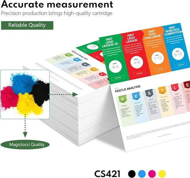 Alt view image 4 of 6 - 78C10K0 78C10C0 78C10M0 78C10Y0 Toner Cartridges (4Pack, 1BK/1C/1M/1Y) - Replacement for Lexmark 78C10 Toner Cartridge Work with CS421dn CS521dn CS622de CX421adn CX522ade Printer