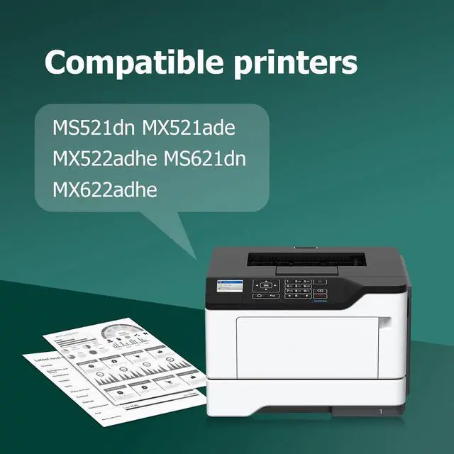 Alt view image 2 of 7 - Remanufactured 56F1U00 Black Ultra High Yield Toner Cartridges Compatible with Lexmark 56F1U00 56F1U0E for Lexmark MS521 MS621 MS622 MX521 MX522 MX622 Printers ( 2Pack 25000pgs)