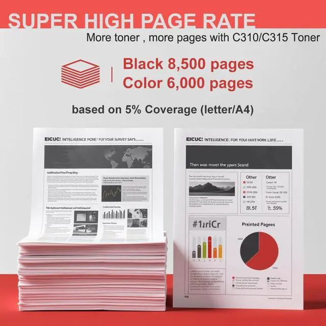 Alt view image 3 of 6 - C310 C315 Toner Cartridge High Yield Set : 006R04364 006R04365 006R04366 006R04367 Replacement for Xerox C310 C310DNI C310DNIM C315 C315DNI Printer(4 Pack , Black/Cyan/Magenta/Yellow )