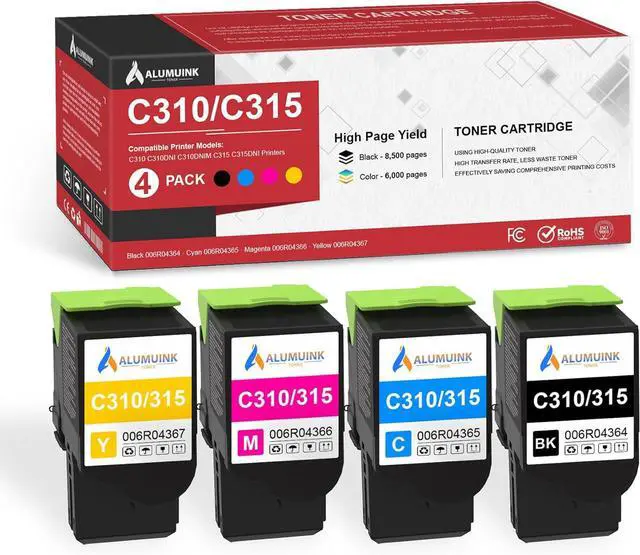 Main image of C310 C315 Toner Cartridge High Yield Set : 006R04364 006R04365 006R04366 006R04367 Replacement for Xerox C310 C310DNI C310DNIM C315 C315DNI Printer(4 Pack , Black/Cyan/Magenta/Yellow )