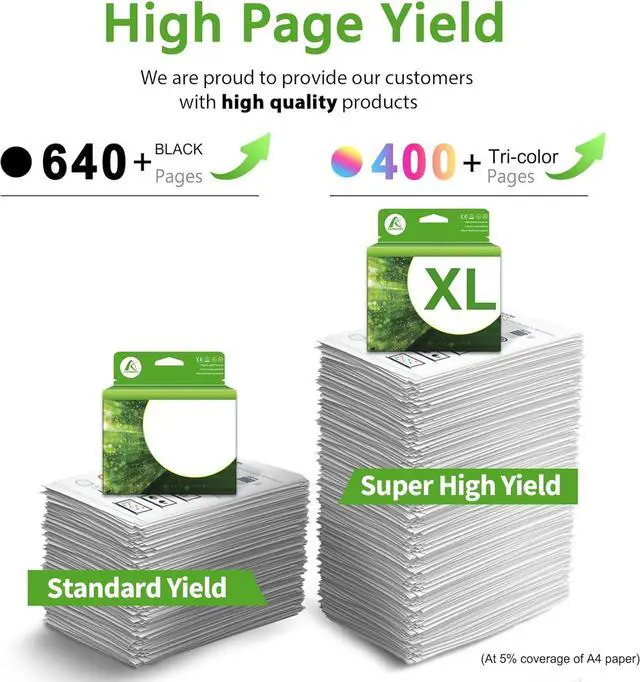 Alt view image 3 of 7 - 67XL Ink Cartridges Black and Color Combo Pack, Replacement for HP Ink 67xl 67 XL Ink with DeskJet 2755e 2855e 4155e 4255e Envy 6455e 6055 6000e 6455e Printer (2-Pack)