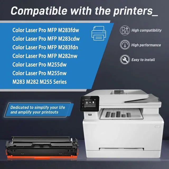 Alt view image 3 of 6 - 206X Black Toner Cartridge Replacement for HP 206X W2110X Toner for Color Laser Pro MFP M283fdw M283cdw M283fdn M282nw Color Laser Pro M255dw M255nw M283 M282 M255 Series Printer (2 Pack)