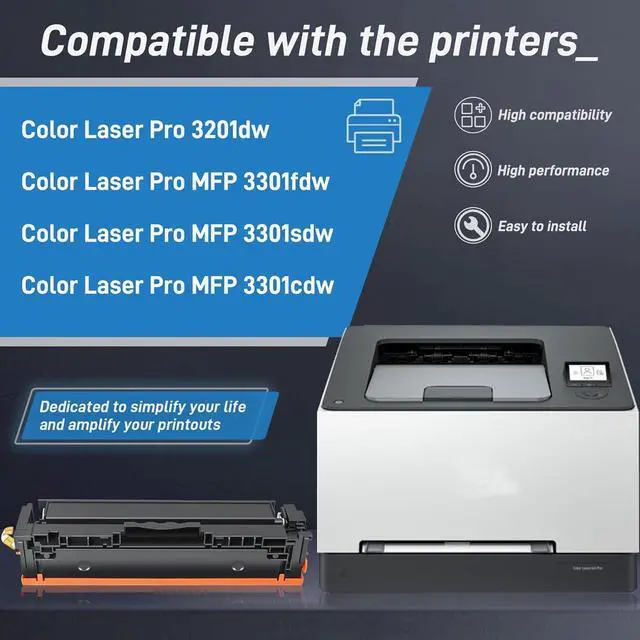 Alt view image 3 of 6 - 218X Toner Cartridge Replacement for HP 218A W2180X W2181X W2183X W2182X Toner for Color Laser Pro 3201dw MFP 3301fdw 3301sdw 3301cdw Printer (4 Pack, Black/Cyan/Magenta/Yellow)